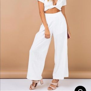 Princess Polly SANFRATELLO PANTS OFF WHITE